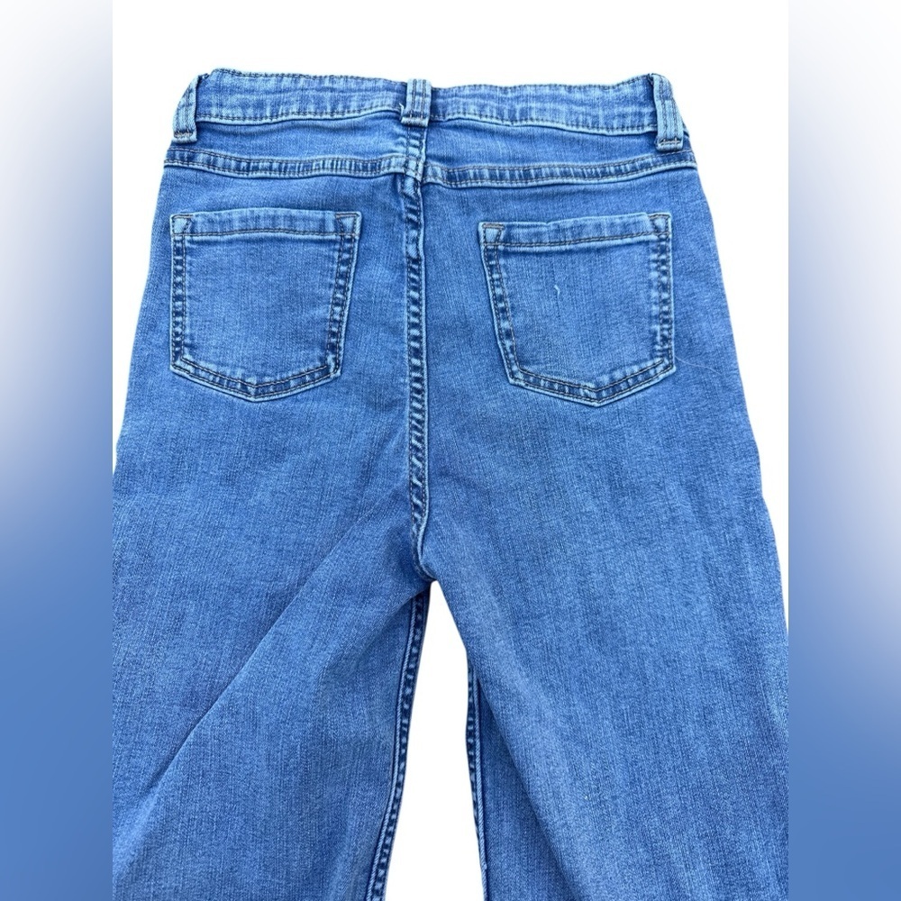 Girls 8 High Rise Mini‎ Mom Jeans Pizza Butterfly Graphic Wide Leg Adjustable - Picture 5 of 8